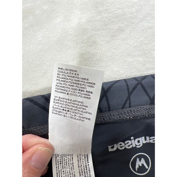 Desigual Celana Ketat Active Legging Fold Over Swirl Gray Womens Medium Designer - Picture 9 of 11